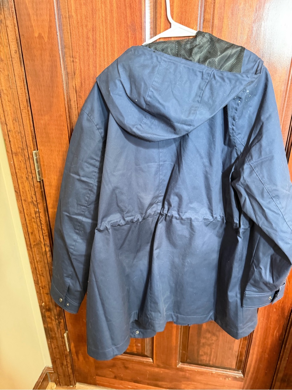 NWT Hunter Water Resistant Cotton Smock Rain Jacket Navy Blue XXL Hooded Women’s - Picture 2 of 8